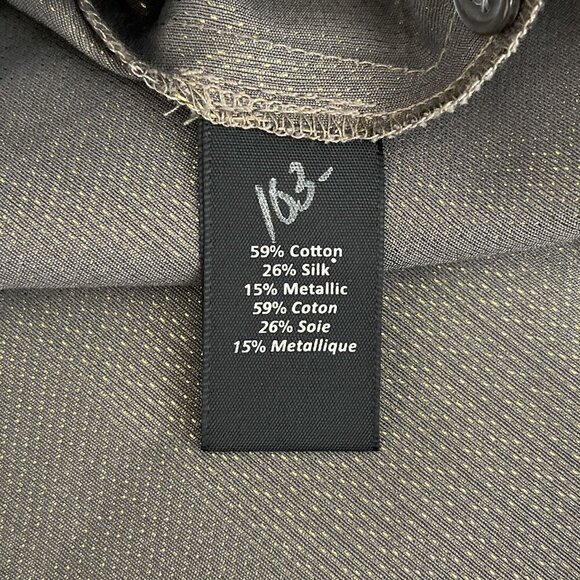 Elizabeth and James Metallic Gold Button-Down Shirt Cotton Silk Blend* Womens M - Picture 6 of 10